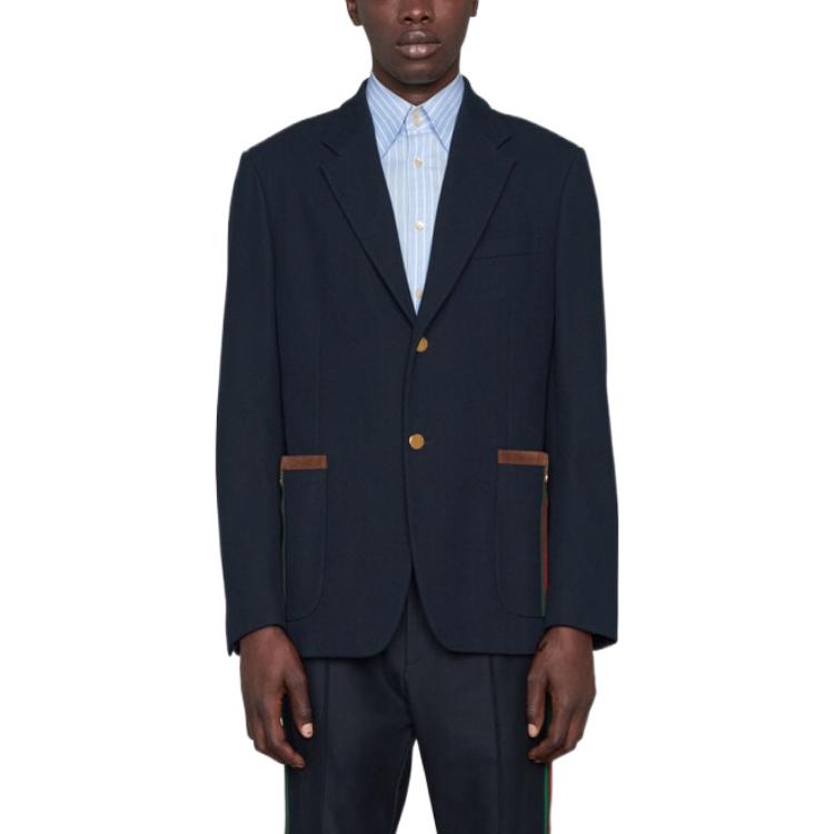 Gucci Cotton Jersey Jacket With Web 'Blue' 673264-Z8AR0-4433