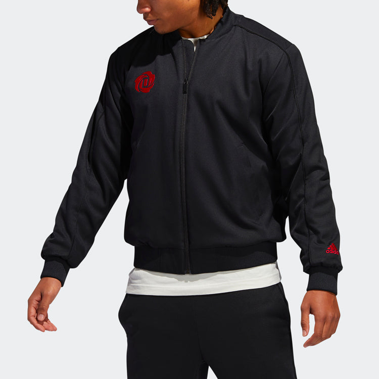adidas CNY Rose Jkt Back Printing Basketball Sports Jacket Black GH4993