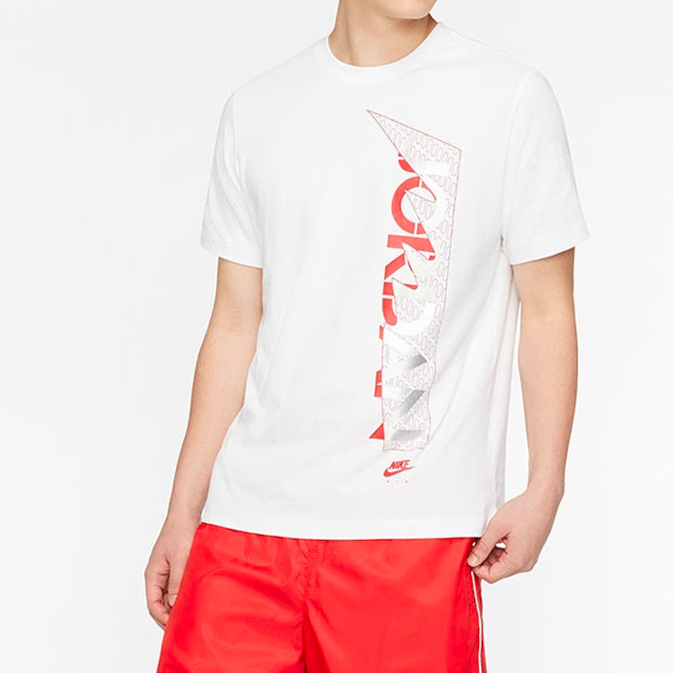 Air Jordan Brand Ss Tee Black Reflective Logo Printing Short Sleeve White CU1684-100