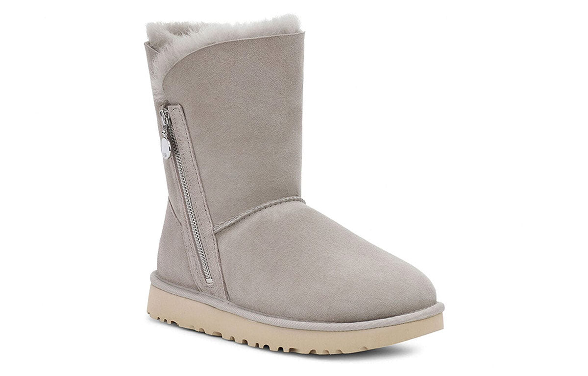 (WMNS) UGG Bailey Zip Short Stay Warm Cozy Gray 1112480-GOA