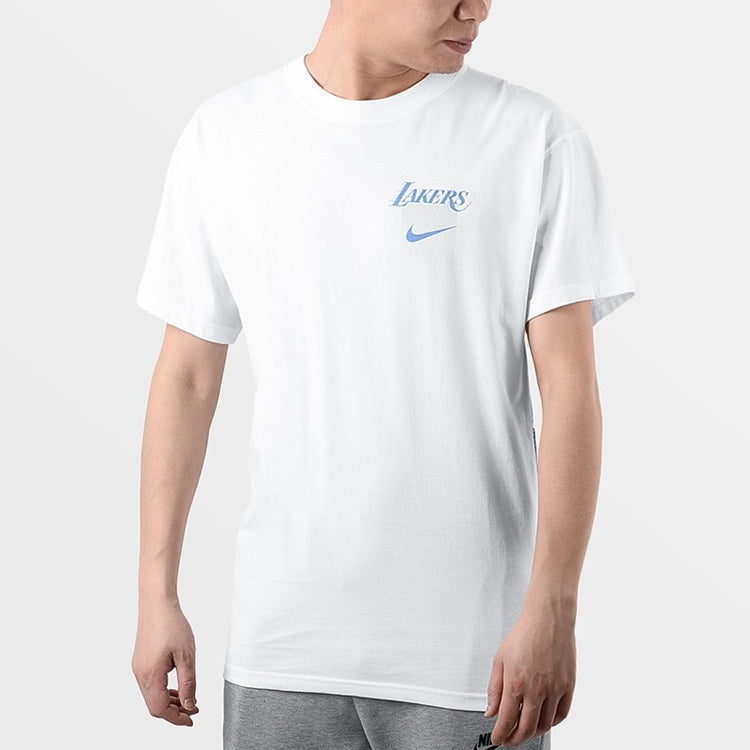 Nike Los Angeles Lakers Back Printing Sports Short Sleeve White CT9386-100