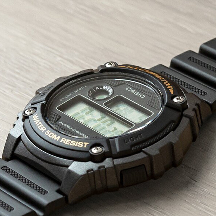 CASIO Sports Men'ses Black Mens Gray Digital W-216H-1BVDF