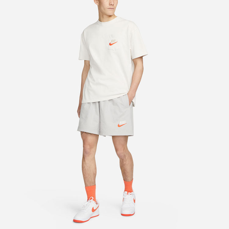 Nike Sportswear Solid Color Logo Micro Mark waterproof Woven Sports Shorts Gray DM5282-012