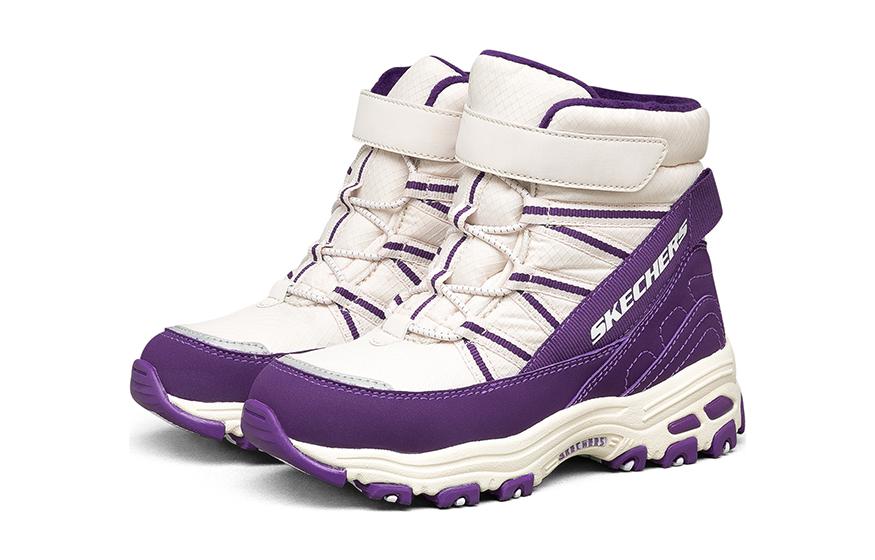 (GS) Skechers D'lites Boots 'White Purple' 664200L-NTPR