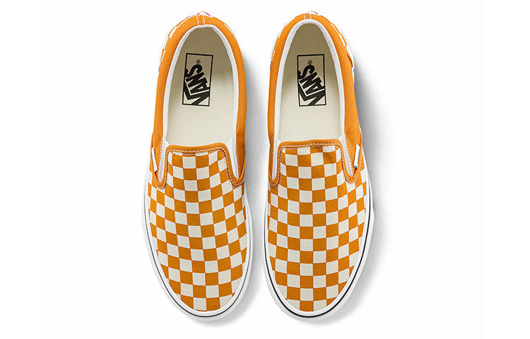 Vans Unisex Checkerboard Classic Slip-On Sneakers Yellow/White VN0A5JMH8LF