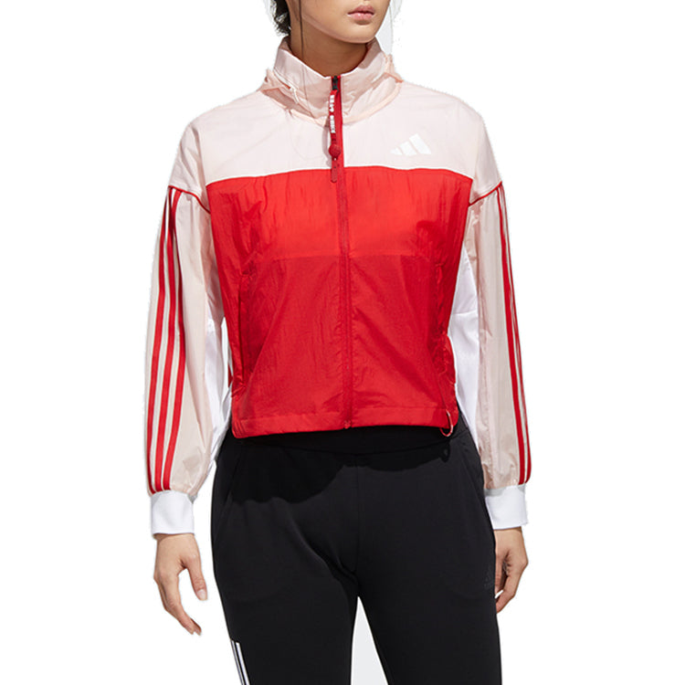 (WMNS) adidas CVA WB Colorblock Sports Jacket Red Pink Splicing GF0130