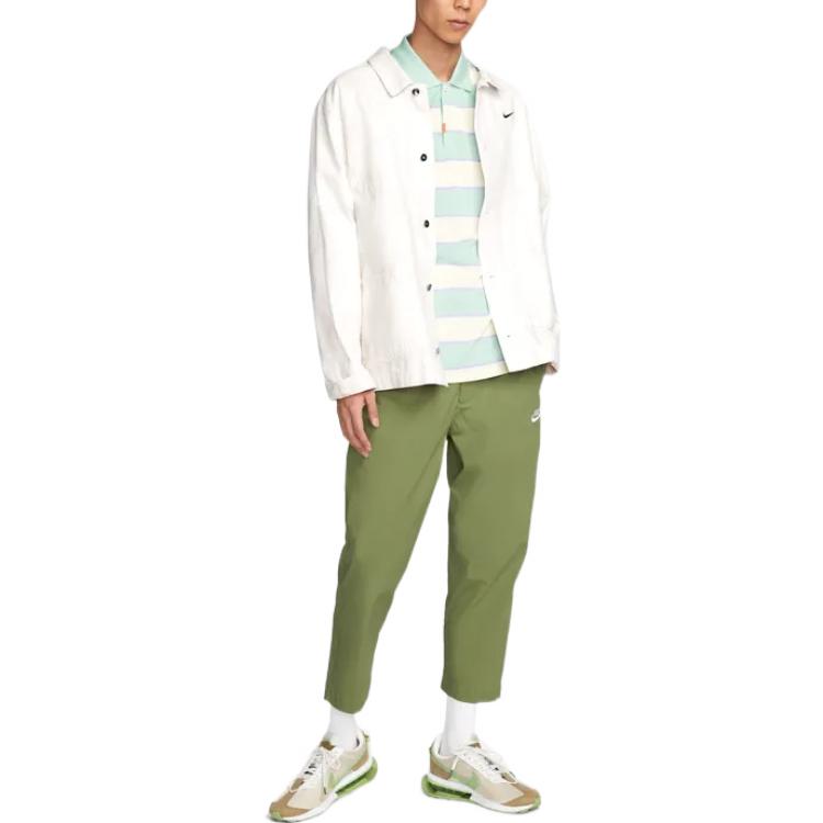 Men's Nike Solid Color Logo Embroidered Straight Sports Pants/Trousers/Joggers Autumn Green DM6824-334