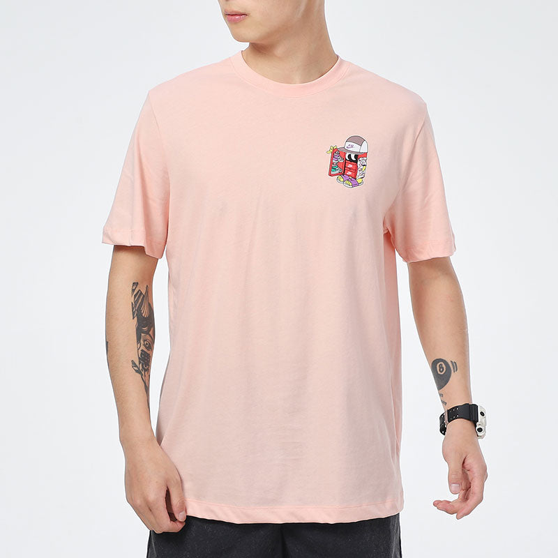 Nike Sportswear Shoe Cartoon Printing Sports Round Neck Short Sleeve Pink DD1261-800