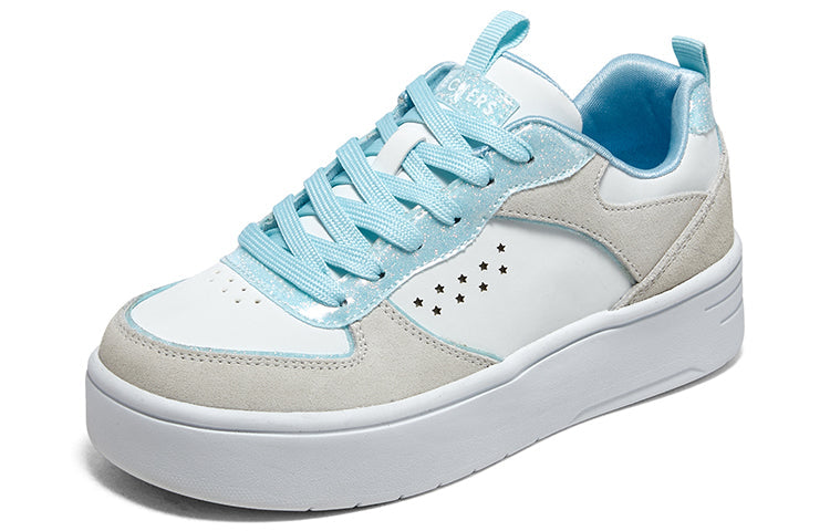(GS) Skechers Court High 'White Light Blue' 310194L-WLB