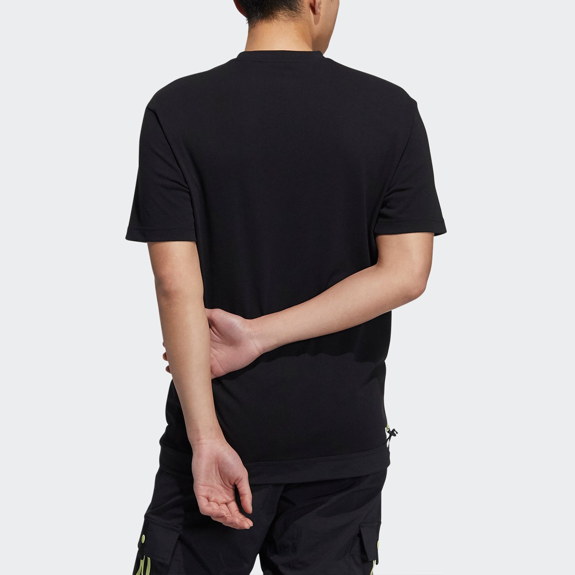 adidas neo M Pk Mix Gr Tee Casual Sports Breathable Short Sleeve Black H45162