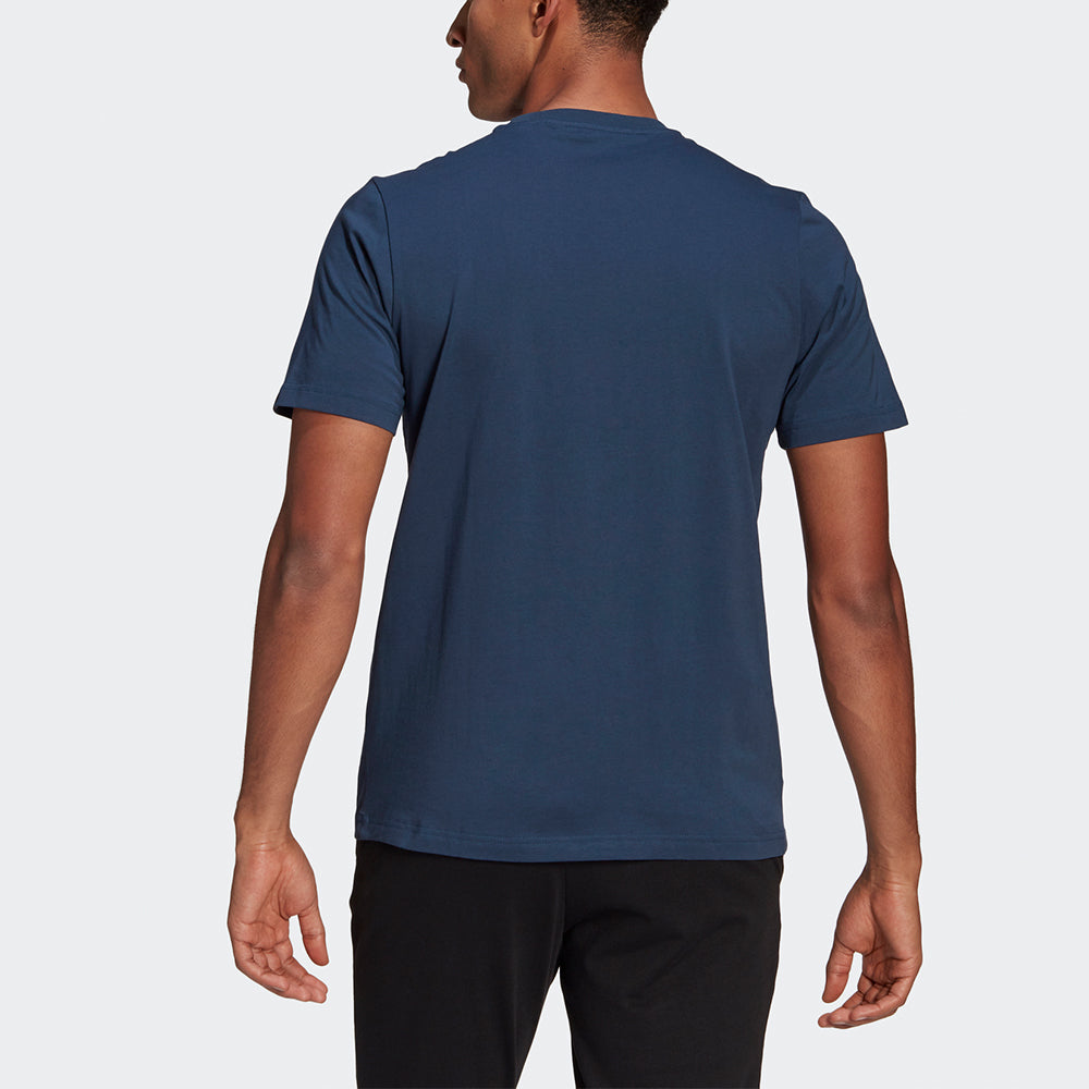 adidas M Leo Lg T Leopard print Logo Printing Sports Round Neck Short Sleeve Navy Blue GL2397