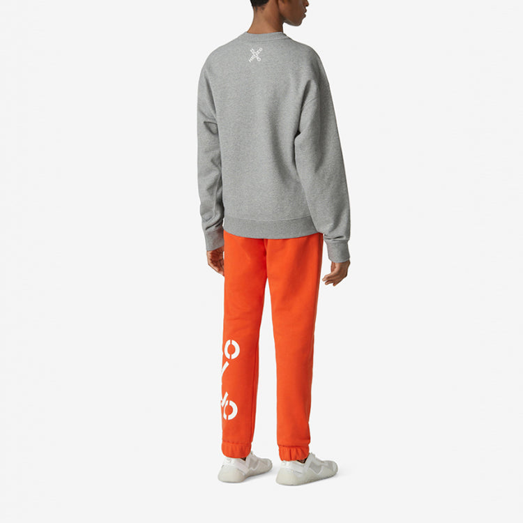 Men's KENZO SS20 Pullover Logo Round Neck Long Sleeves Gray FA65SW5214MS-95