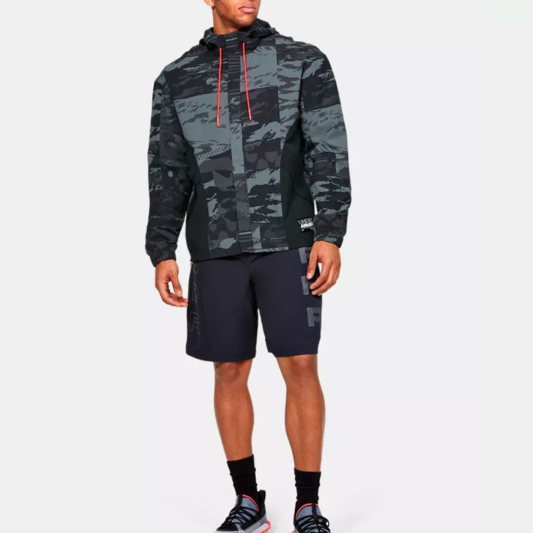 Men's Under Armour Moments Casual Sports Protection Hooded Jacket Black 1351337-001
