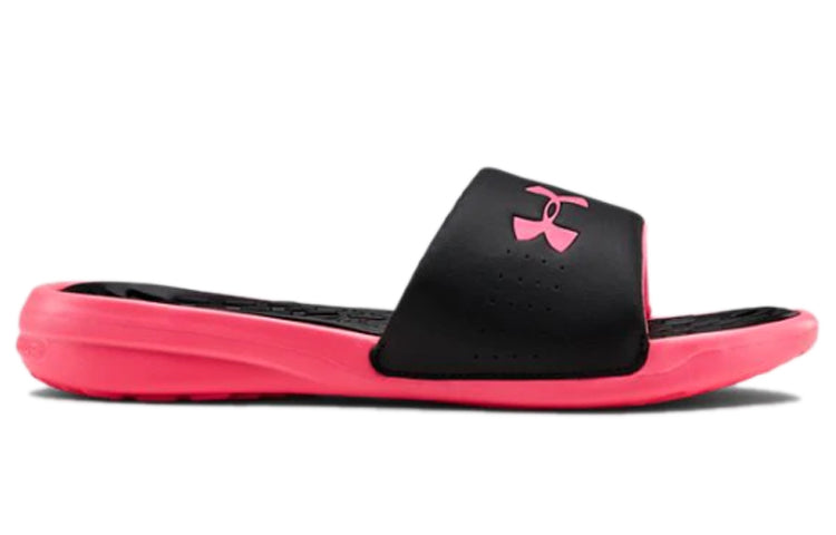 (WMNS) Under Armour Playmaker Fixed Strap Slide 'Black Pink' 3000063-001