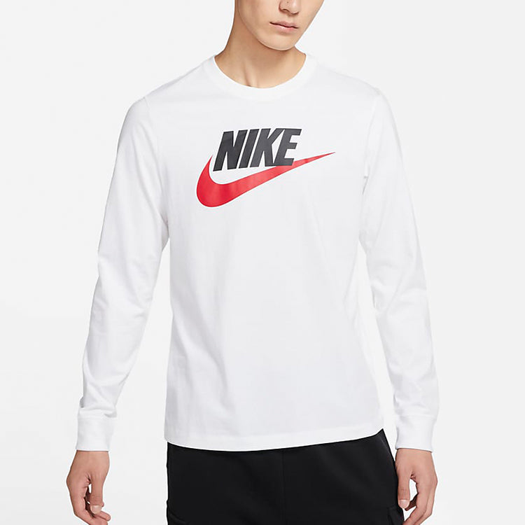 Nike Sportswear Futura Icon Logo Printed Casual Collar Long Sleeved Male White CI6292-102