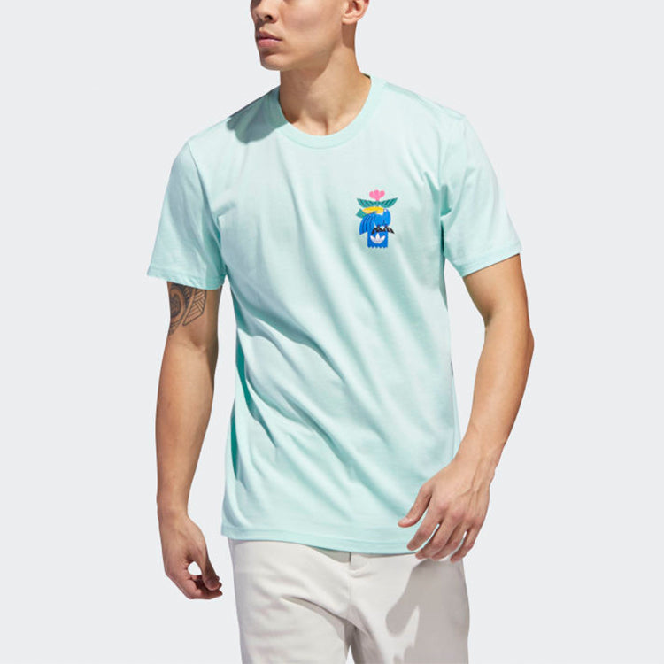 adidas originals Wapato Tee Printing Sports Round Neck Short Sleeve light green DU8368