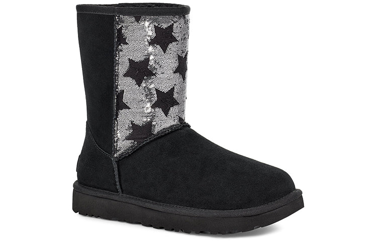 (WMNS) UGG Classic Short Sequin Stars Black 1111029-BLK