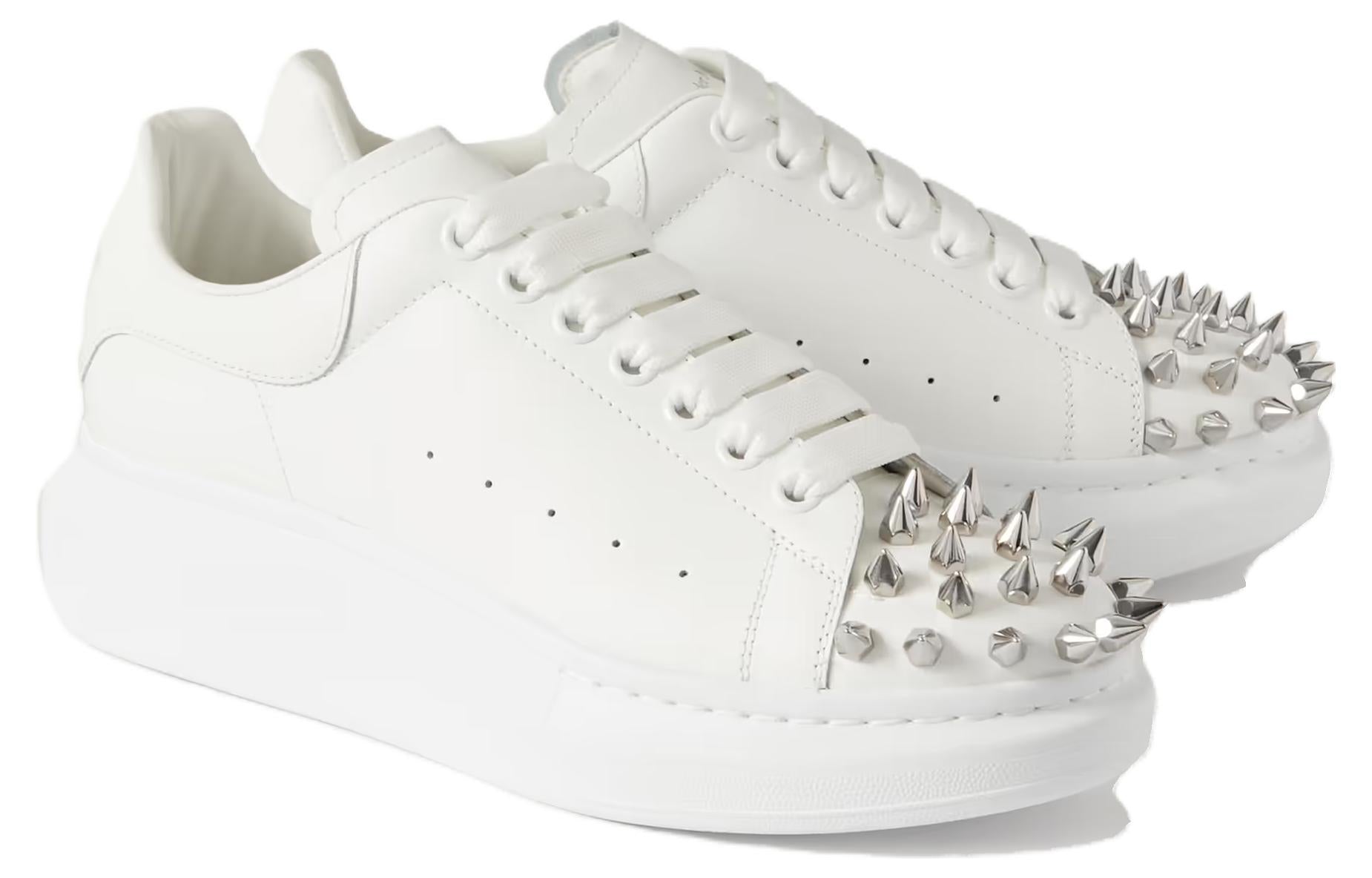 Alexander McQueen Leather Spike Larry Sneakers 'White' 705807WHTQQ9071