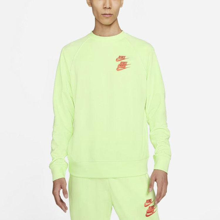 Men's Nike Embroidered Logo Round Neck Pullover Green DD0883-383