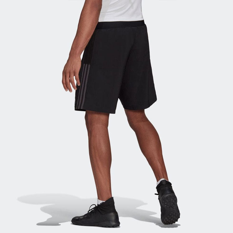 adidas Straight Elastic Waistband Stripe Sports Shorts Black GT6506