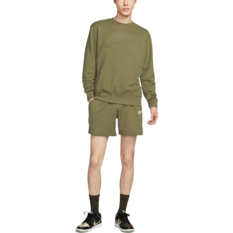 Nike front towelling logo sweatshirt 'Olive' DQ4584-222
