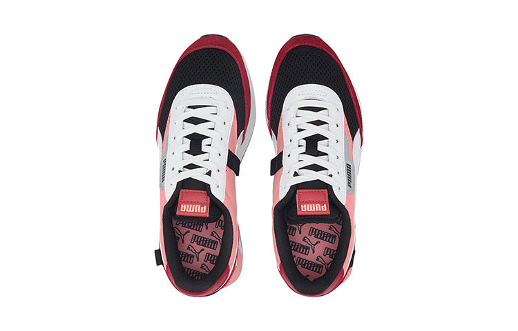 (GS) PUMA Future Rider Galaxy Low Top Running Shoes Black/White/Red 374424-03