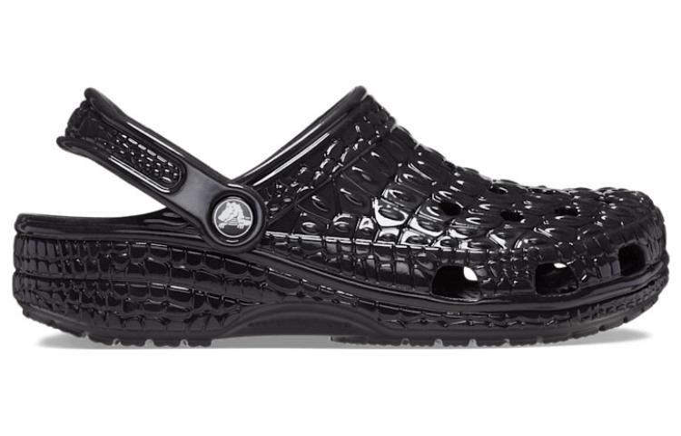 Crocs Classic Metallic Crocskin Clogs 'Black' 209093-040