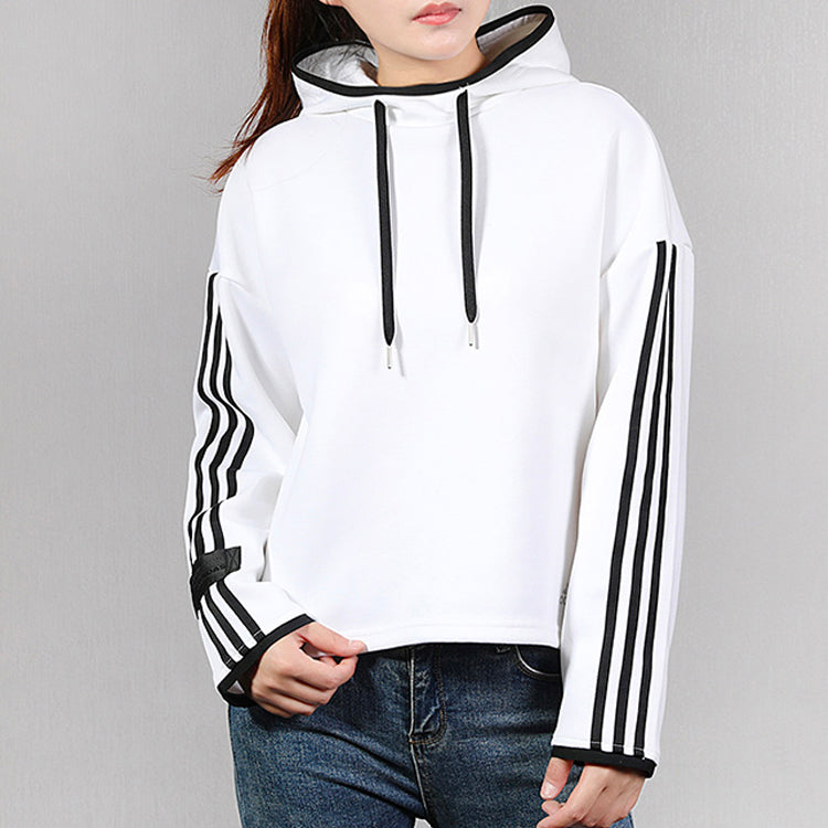 (WMNS) adidas logo Printing Athleisure Casual Sports Pullover Hoodie White FR5976
