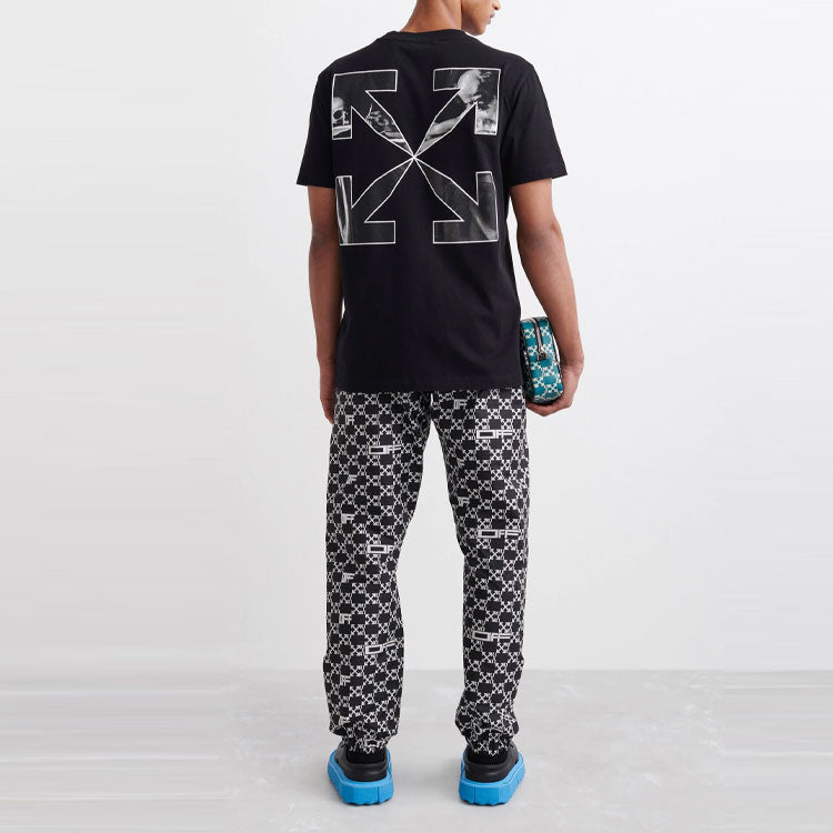 Off-White Arrow Logo Printing Round Neck Pullover Short Sleeve Loose Fit Black 17593833367835192048