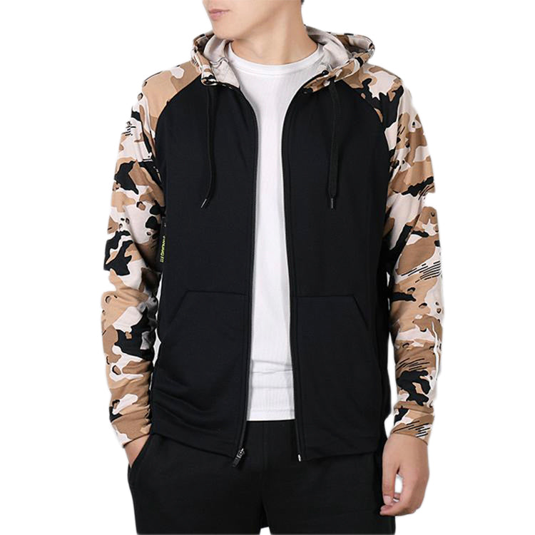 Men's Nike Camouflage Splicing Jacket Black AQ1139-010