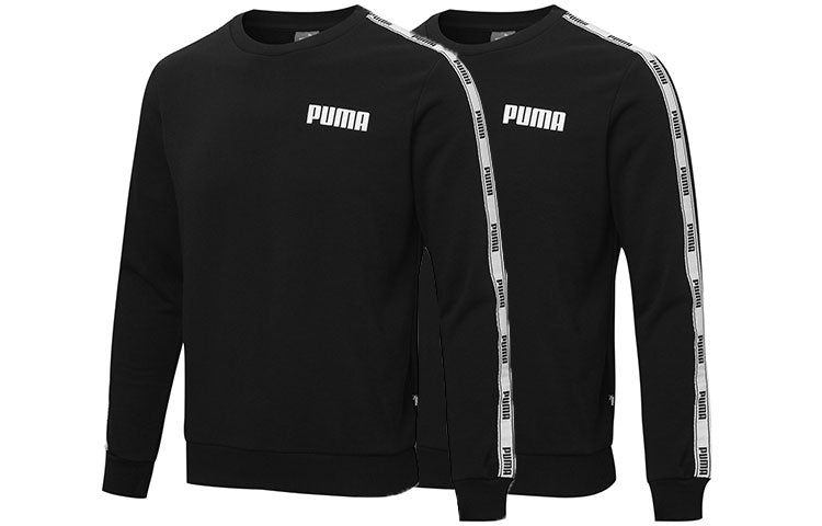 PUMA Logo Tape Sweatshirt 'Black White' 587028-01