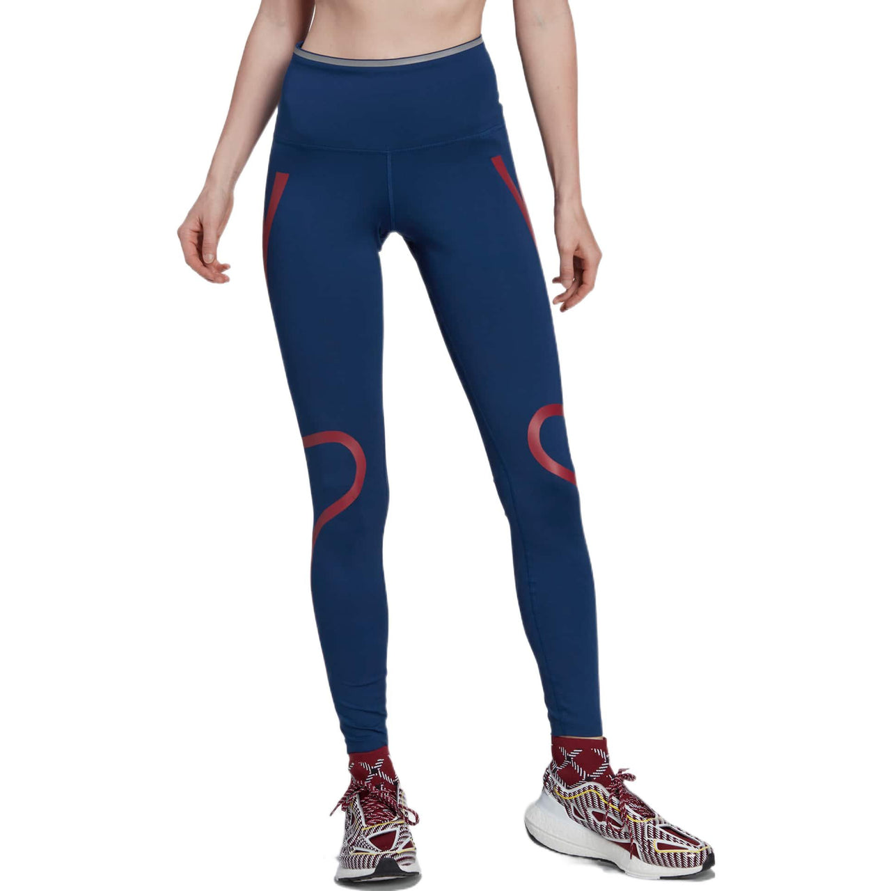 (WMNS) adidas by Stella McCartney TruePace Running Leggings Asia Sizing 'Navy Red' HI6137