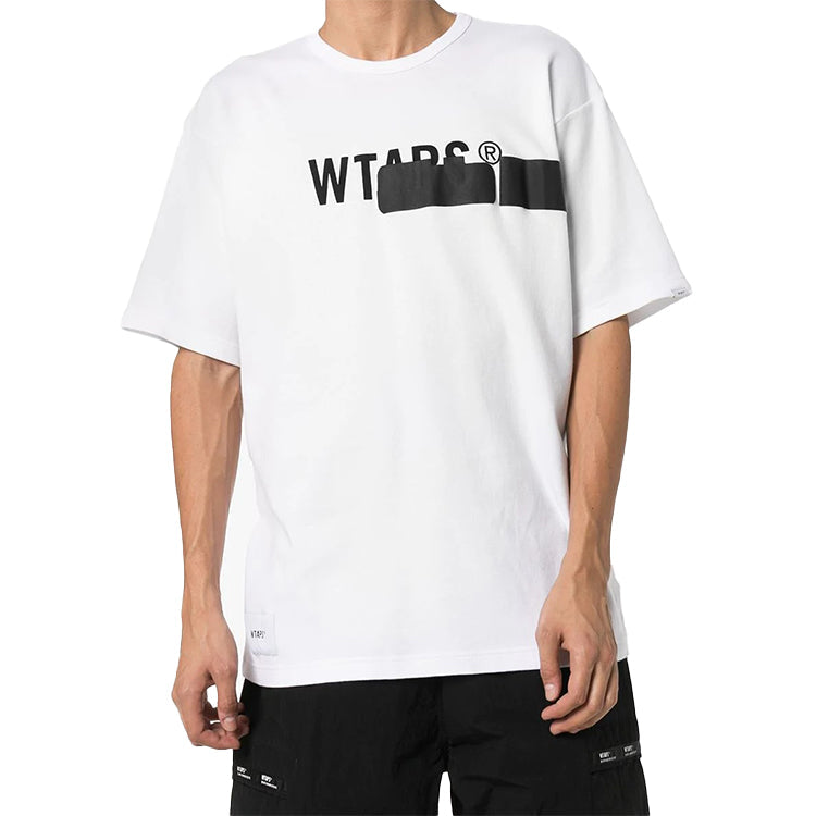 Men's WTAPS logo Printing Short Sleeve White 192ATDT-CSM10