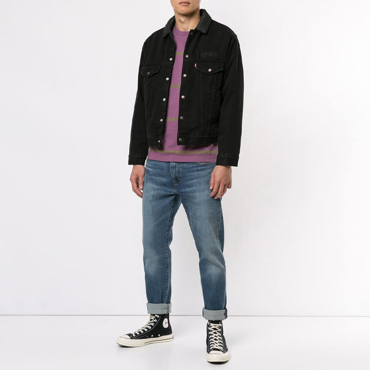 Supreme FW18 Levis Quilted Reversible Trucker Jacket Black SUP-FW18-762