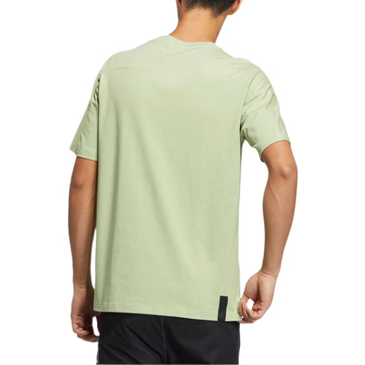 Men's adidas Wj Gfx Story Pattern Printing Round Neck Short Sleeve Green T-Shirt HE5174