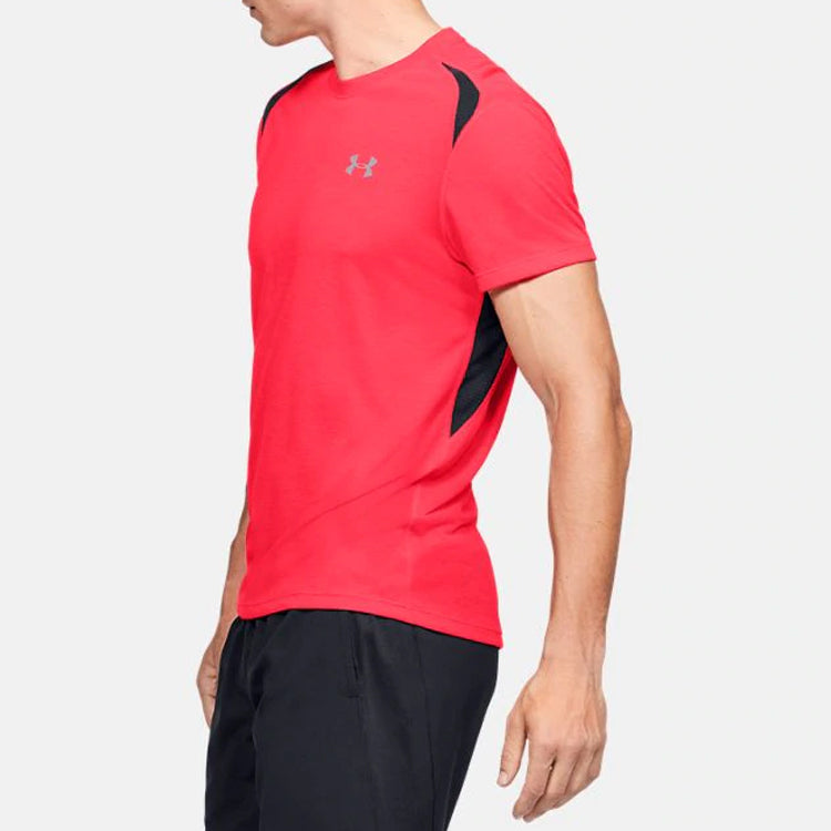 Men's Under Armour Streaker Series Running Sports Short Sleeve Red Black 1326579-628