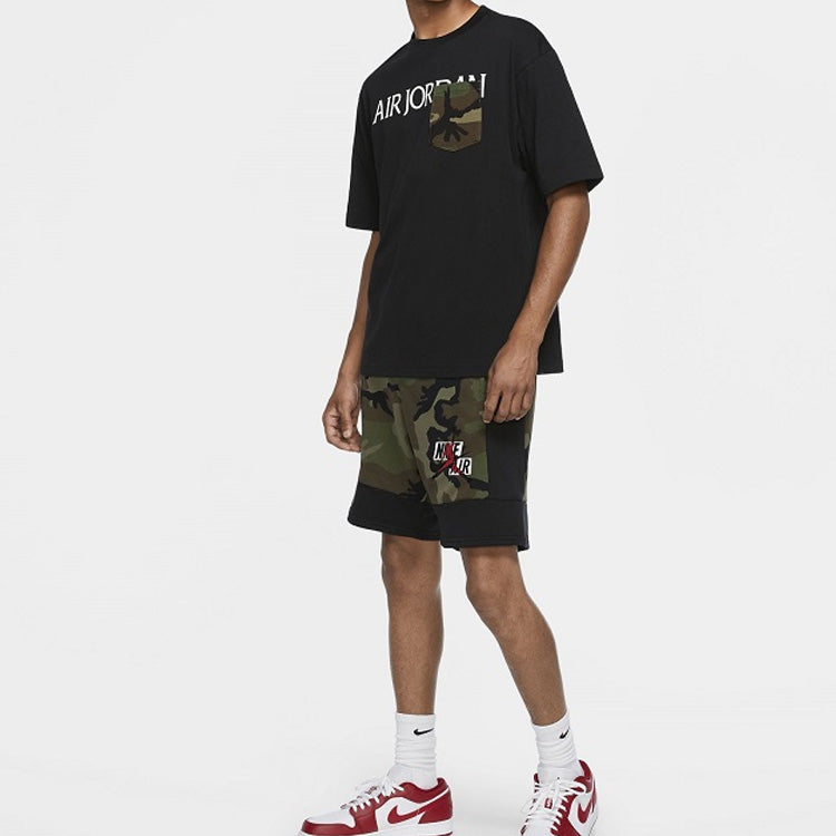 Air Jordan Jumpman Classics Camo Camouflage Knit Shorts Olive Green CU2908-222