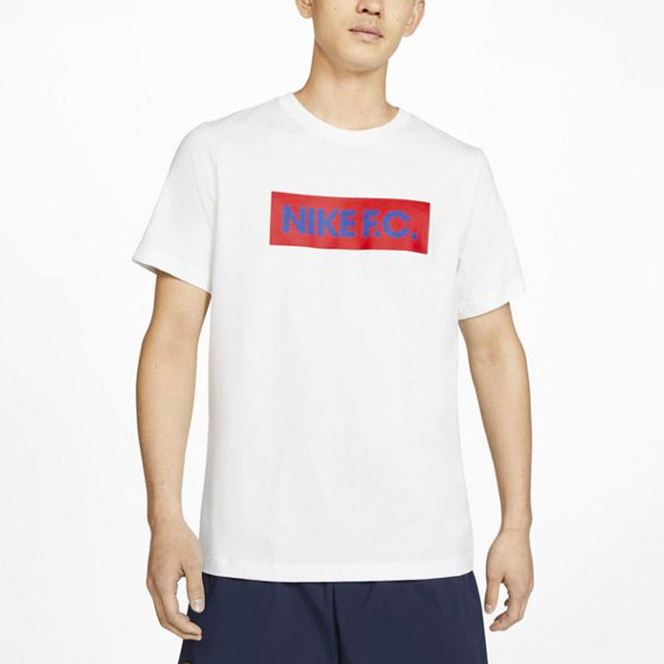 Nike Alphabet Pattern Round Neck Cotton Short Sleeve White CT8430-101