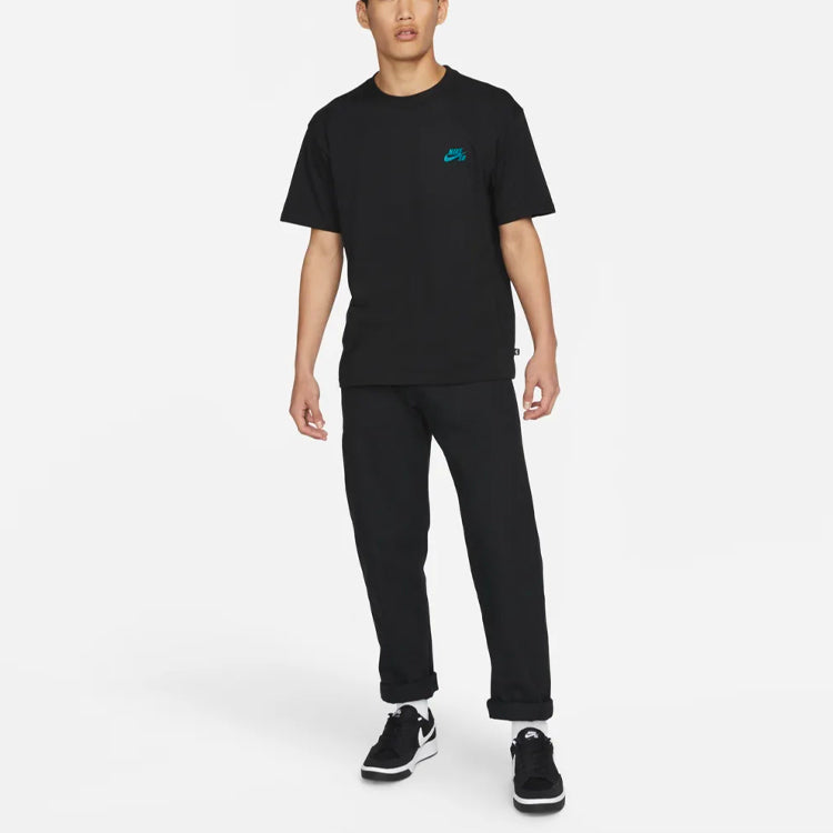 Nike Casual Sports animal Pattern Skateboard Short Sleeve Black DQ1849-010