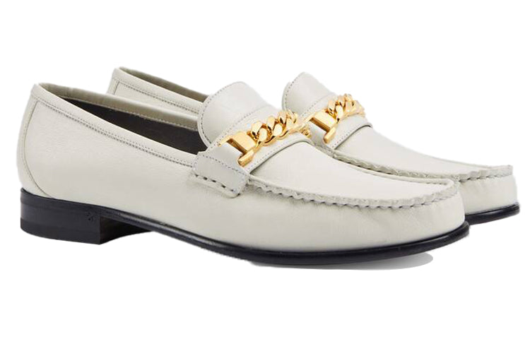 (WMNS) Gucci Chain Loafers Shoes White 645445-16M00-9050