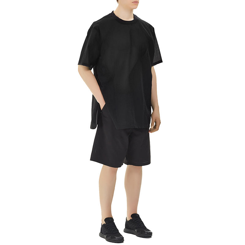 Men's Y-3 Round Neck Pullover Short Sleeve Sports Black T-Shirt FN5726