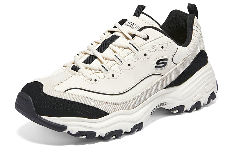 Skechers DLites 1.0 Chunky Shoes 'Beige Black' 894265-NTBK