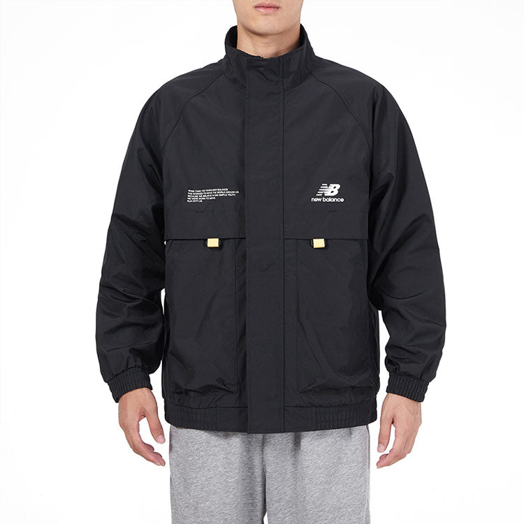 New Balance Alphabet Pattern Solid Color Jacket Black AMJ13362-BK