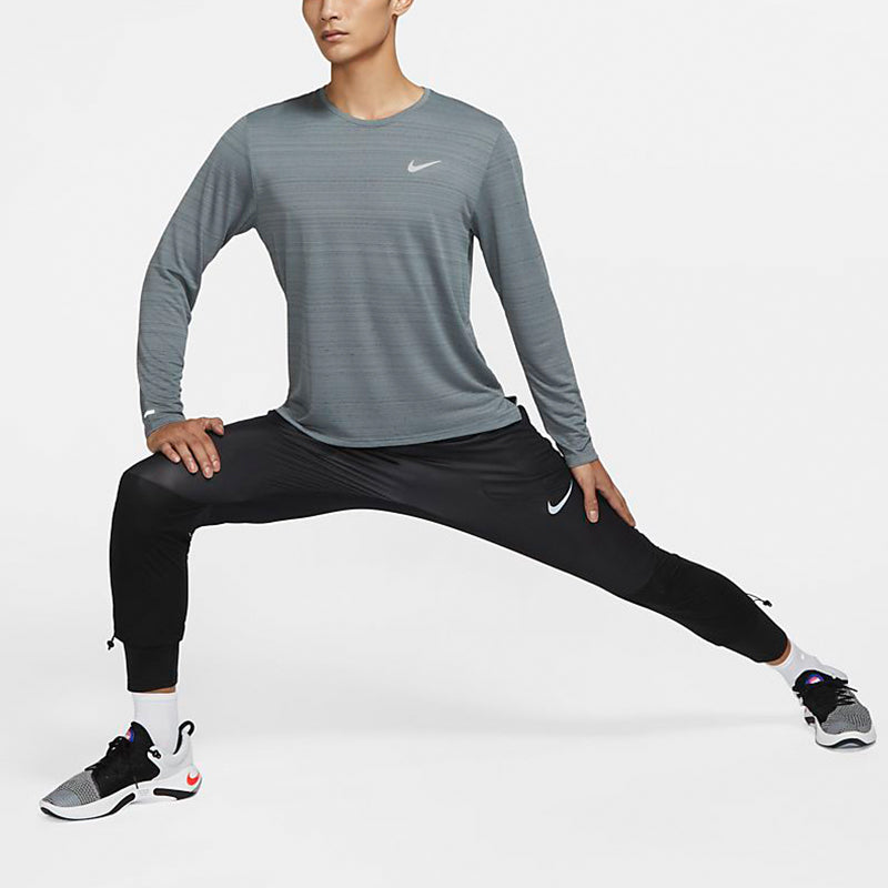 Nike Dri-FIT Miler Sports Running Gym Long Sleeves Smoke Grey Gray CU5990-084