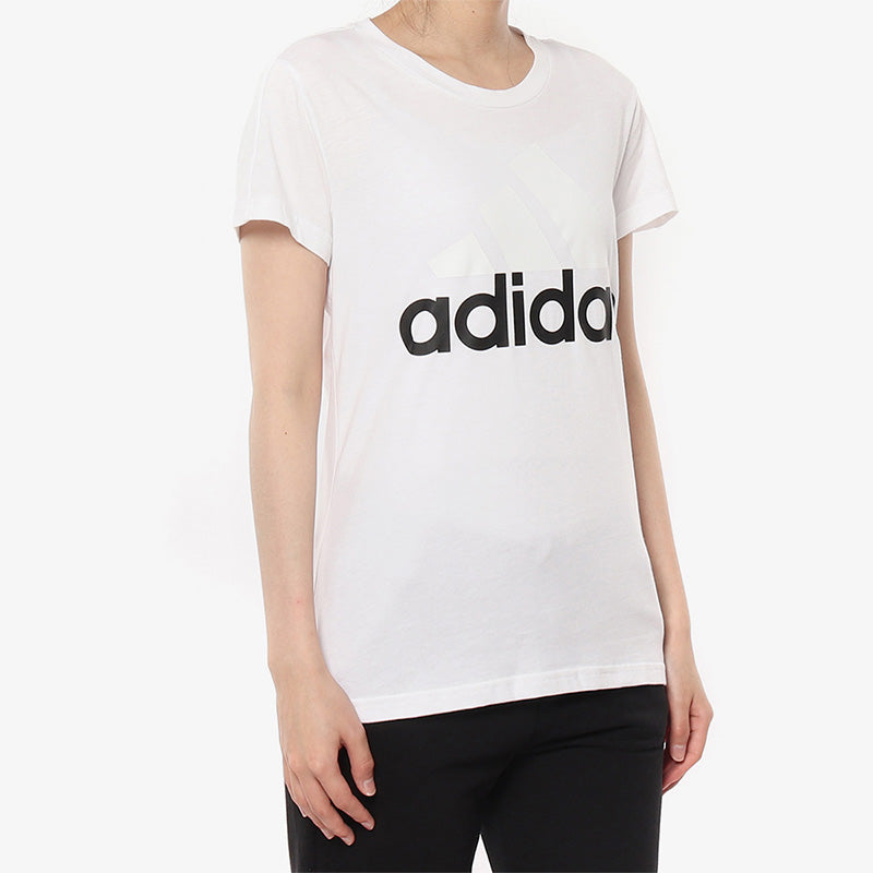 (WMNS) adidas Classic Large logo Printing Short Sleeve White S97214