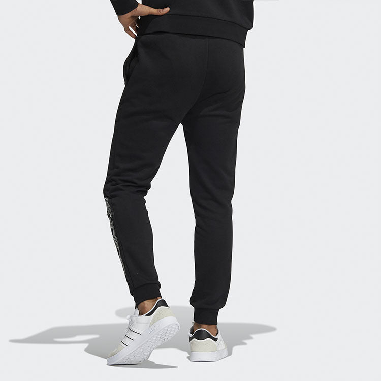 adidas neo M Ce Brnded Tp Casual Sports Elastic Waistband Bundle Feet Pants Black HD7065