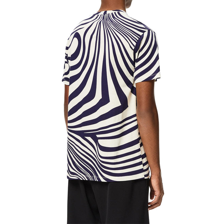 Men's LOEWE Stripe Cotton Short Sleeve White Blue H526341X72-2091