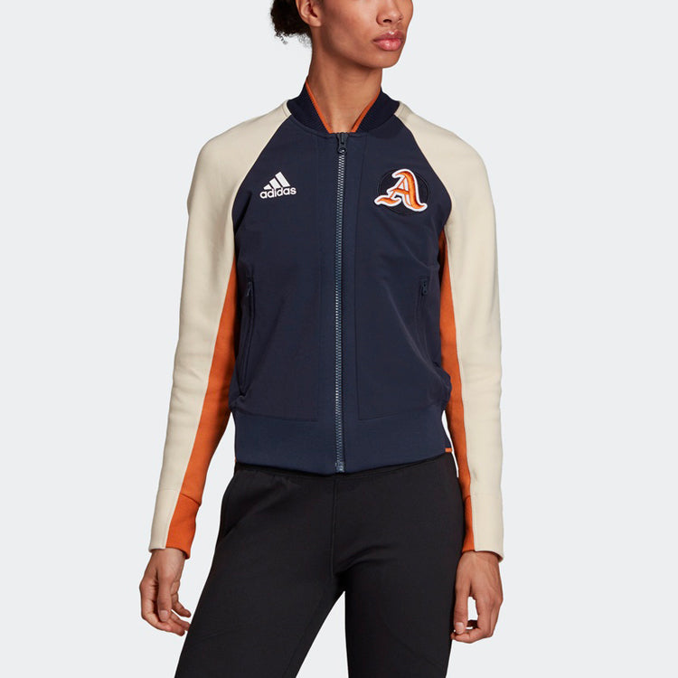 (WMNS) adidas Sports Stylish Long Sleeves Jacket Navy Blue DX8420