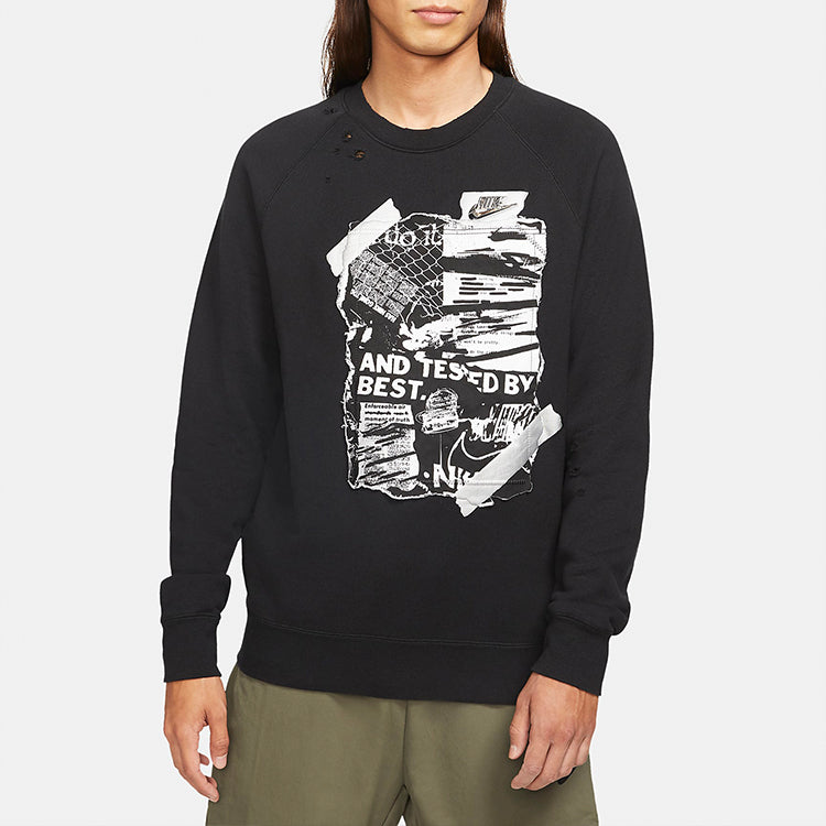 Men's Nike Round Neck Pullover Casual Black CW1795-010