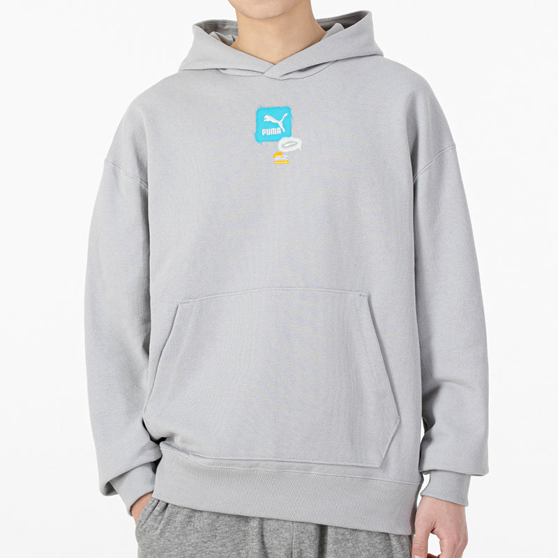 PUMA Oversize Trend Graphic Logo Hoodie 'Grey' 536061-19